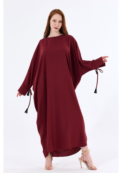 Manşetli Ip Püsküllü Viskon Kimono | KMN35008