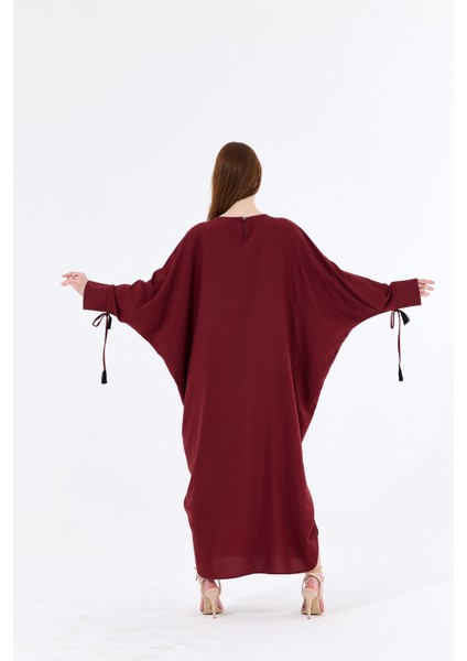 Manşetli Ip Püsküllü Viskon Kimono | KMN35008