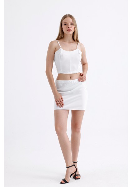 Beli Lastikli Saten Mini Etek | ETK35774 modelleri