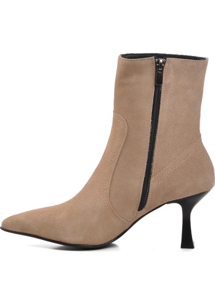 Ds-60 Bej Süet Deri Içi Polarlı Kadın Topuklu Bot fiyatları