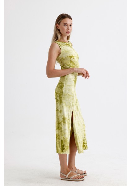 Yırtmaçlı Kolsuz Likralı Viskon Elbise | ELB35734 fiyatları