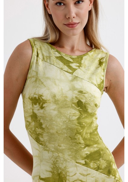 Yırtmaçlı Kolsuz Likralı Viskon Elbise | ELB35734 fırsatları