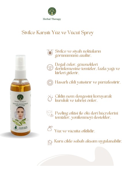 Herbal Therapy Akne Karşıtı Yüz Ve Vücut Sprey 100 Ml