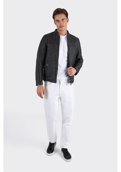 Siyah Deri Erkek Ceket modelleri