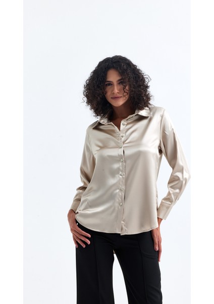 Hafif Dökümlü Saten Gömlek | GML35403 fiyatları