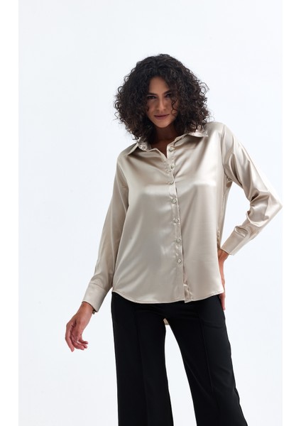 Hafif Dökümlü Saten Gömlek | GML35403 modelleri