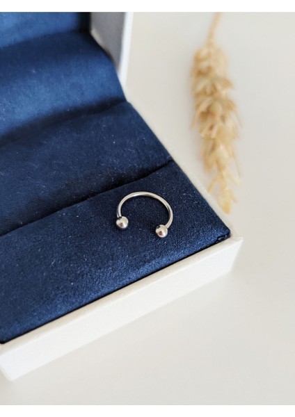 Cerrahi Çelik Kadın Silver Rengi Yarım Halka Tragus Kıkırdak Piercing