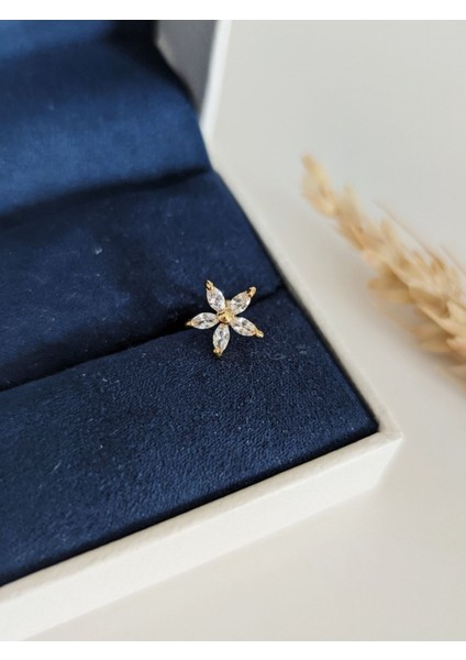 Cerrahi Çelik Gold Zirkon Taşlı Papatya Piercing , Tragus