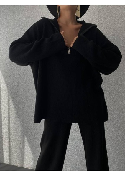 Kadın Triko Alt-Üst Takım Oversize Tasarım Günlük Stil 2 Parça