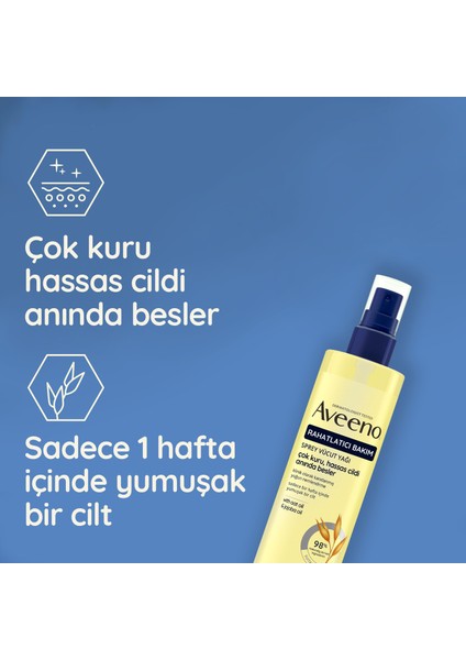 Sprey Vücut Yağı 200 ml Hafif Parfümlü Unisex Çok Kuru ve Hassas Ciltlere Özel Nemlendirici fırsatları