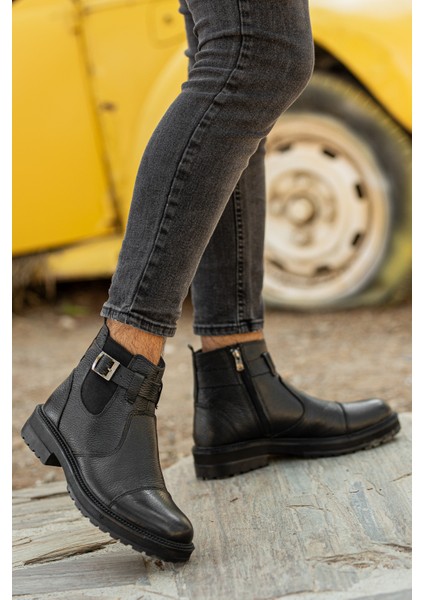 Garantili D1985 Hakiki Deri Soğuk Geçirmez Erkek Bot