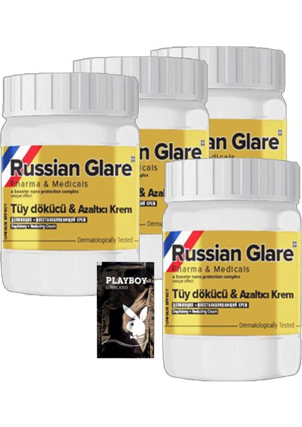 Rusian Glare Nano 4 Tane x 50 ml Rus Merhemi Tüy Dökücü Azaltıcı Krem + 1 Adet Jel Armağan