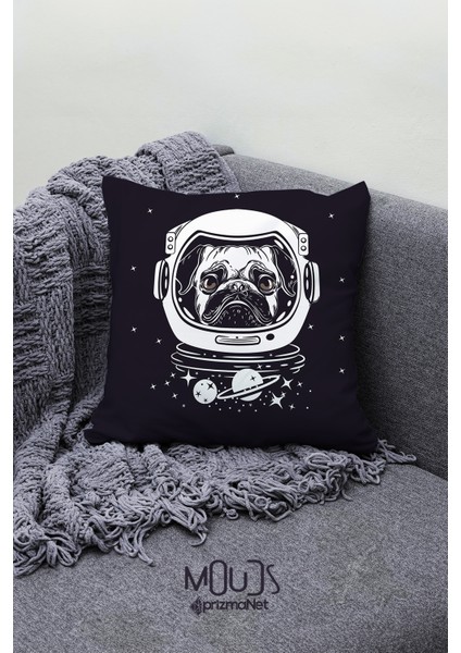 Çift Tarafı Baskılı Pug Life Desenli Tekli Süet Kırlent Kılıfı fiyatları