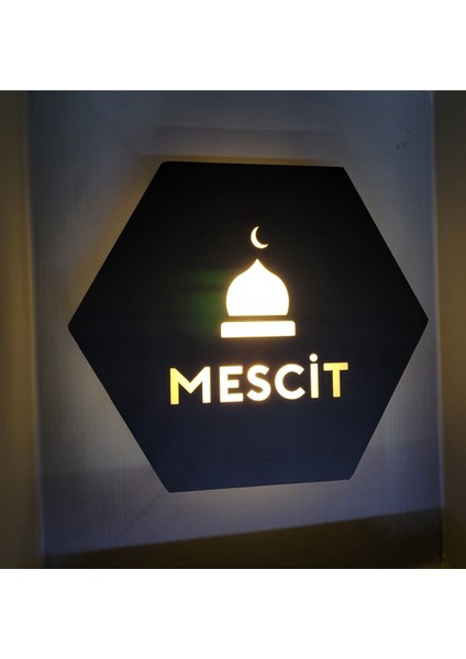 Black Honeycomb Serisi Işıklı Mescit Yönlendirme Tabelası