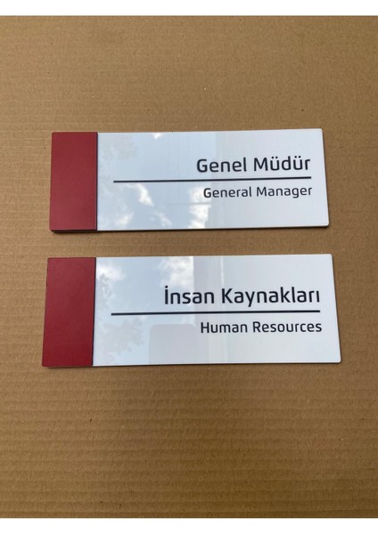2 Adet Pearl Red Serisi Kapı Isimlikleri