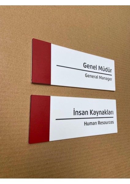 2 Adet Pearl Red Serisi Kapı Isimlikleri