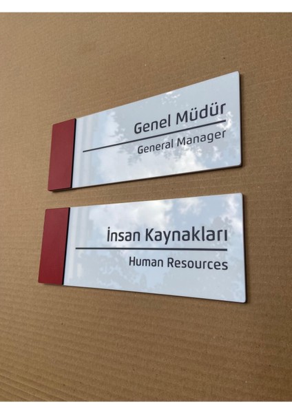 2 Adet Pearl Red Serisi Kapı Isimlikleri