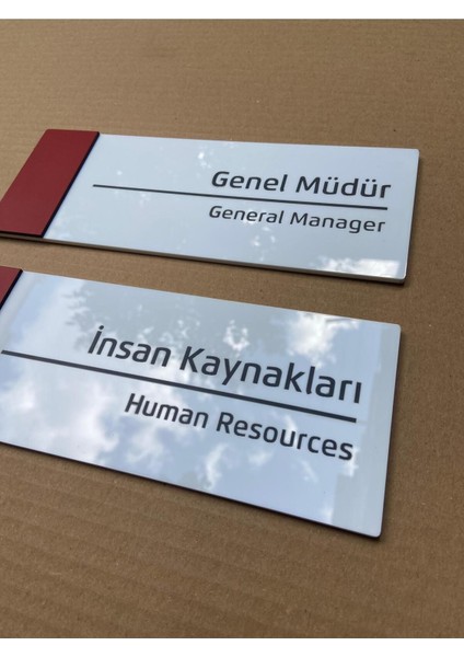 2 Adet Pearl Red Serisi Kapı Isimlikleri