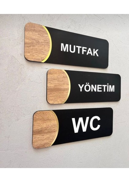 Orbit Serisi Kapı Isimliği 3'lü Set (Mutfak / Yönetim / Wc)