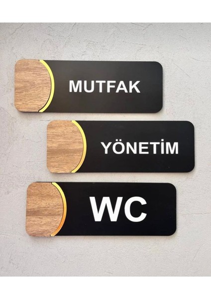 Orbit Serisi Kapı Isimliği 3'lü Set (Mutfak / Yönetim / Wc) fiyatları