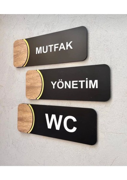 Orbit Serisi Kapı Isimliği 3'lü Set (Mutfak / Yönetim / Wc) modelleri