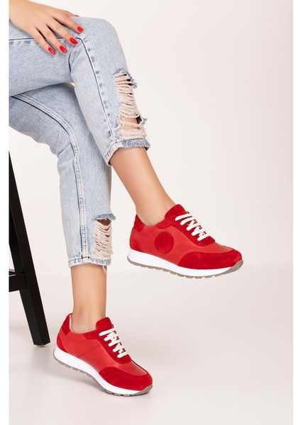 Içi Dışı Hakiki Deri Anatomik Taban Spor Ayakkabı GND.20710 - Kırmızı - 40 fiyatları