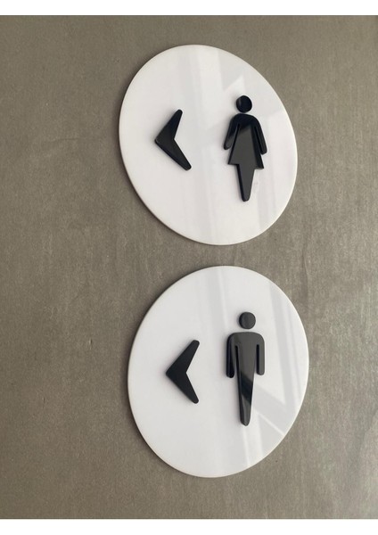 Kabartmalı Kadın ve Erkek Ikonlu Set Wc Tabelası
