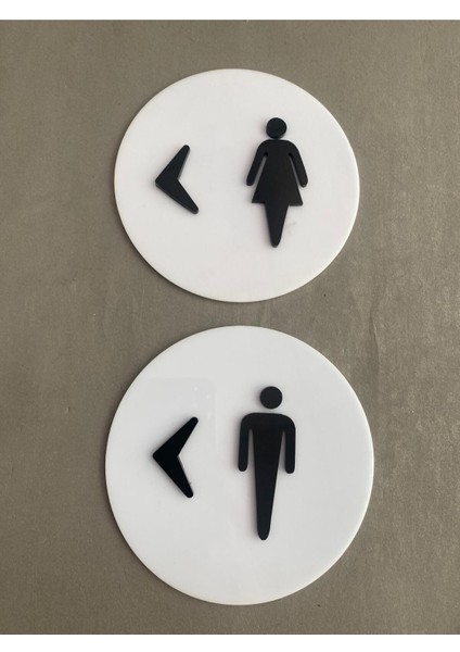 Kabartmalı Kadın ve Erkek Ikonlu Set Wc Tabelası
