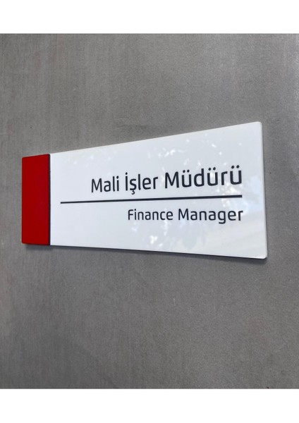 Pearl Red Serisi Kapı Isimliği Mali Işler Müdürü