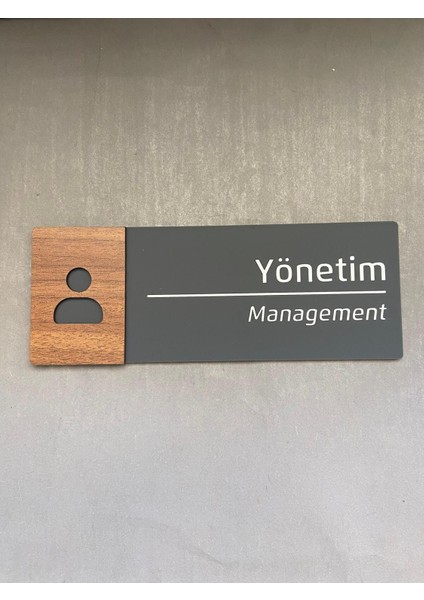 Ceviz Serisi Yönetim (Ingilizce-Türkçe) Kapı Isimliği