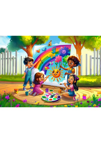 Art Çocuk Minik Ressamlar 50 Parça Puzzle
