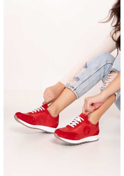 Içi Dışı Hakiki Deri Anatomik Taban Spor Ayakkabı GND.20710 - Kırmızı - 40 indirimleri