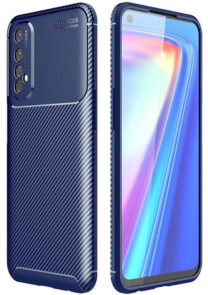 Realme 7 Kılıf Negro Karbon Desen Silikon + Ekran Koruyucu