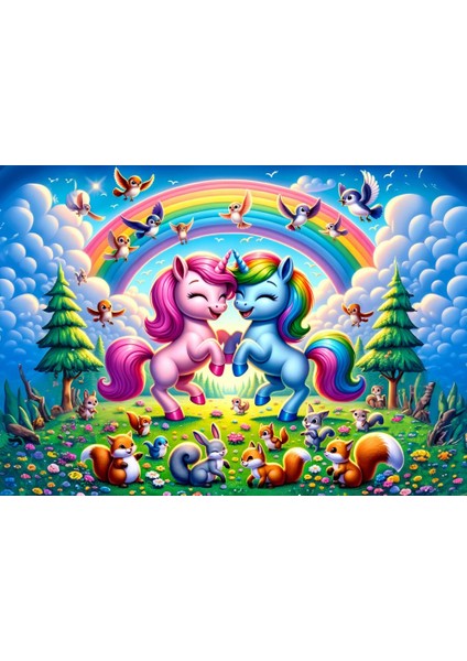 Art Çocuk Pegasus ve Gökkuşağı 25 Parça Puzzle