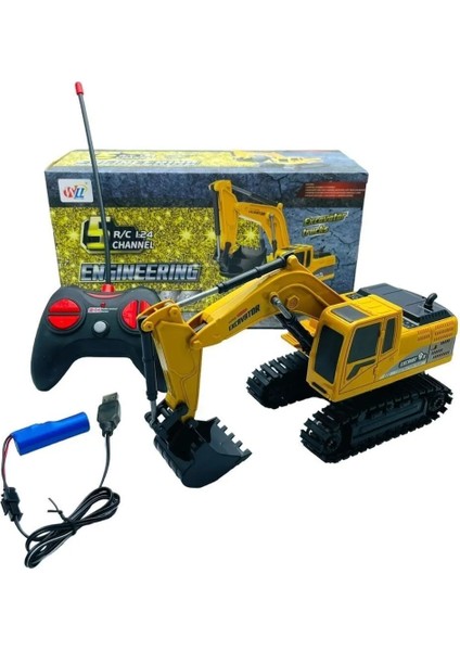 Uzaktan Kumandalı Excavator Kepçe Şarjlı 1:24 Işıklı