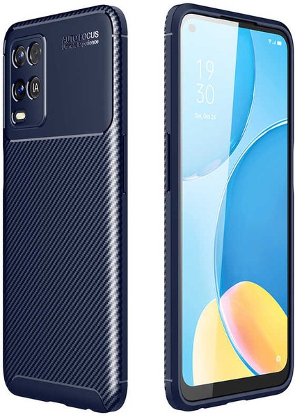 Oppo A54 4g Kılıf Negro Karbon Desen Silikon + Ekran Koruyucu