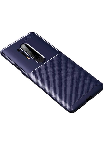 Oneplus 8 Pro Kılıf Negro Karbon Desen Silikon + Ekran Koruyucu