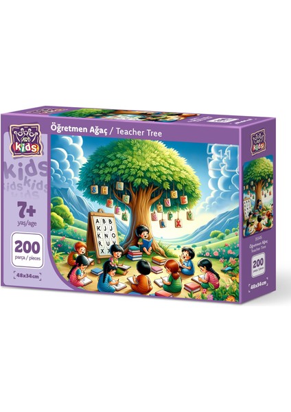 Art Çocuk Öğretmen Ağaç 200 Parça Puzzle