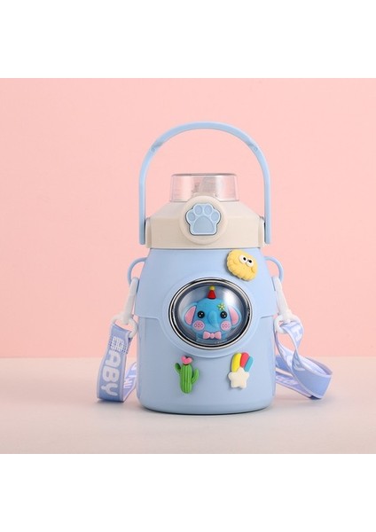 650ML Paslanmaz Çelik Taşınabilir Karikatür Çocuk Içme Suyu Şişesi Pipetli Su Şişesi Termos Bardak Açık Içme Suyu Şişesi Okul Şişesi (Yurt Dışından)