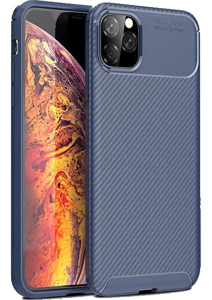 iPhone 11 Pro Kılıf Negro Karbon Desen Silikon + Ekran Koruyucu