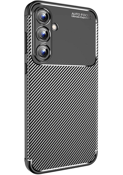 Samsung Galaxy A35 Kılıf Negro Karbon Desen Silikon + Ekran Koruyucu