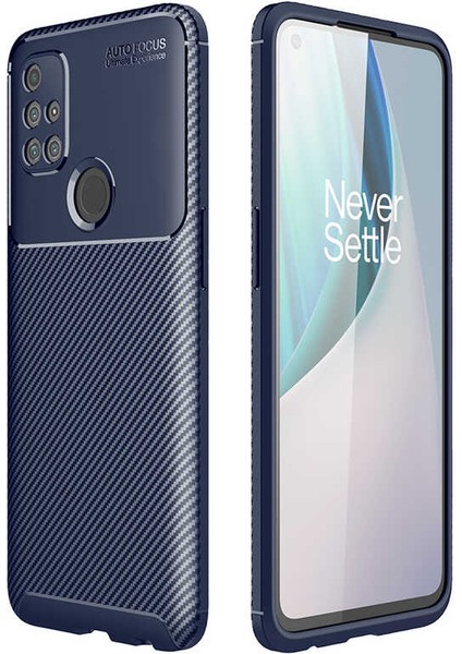 Oneplus Nord N10 Kılıf Negro Karbon Desen Silikon + Ekran Koruyucu