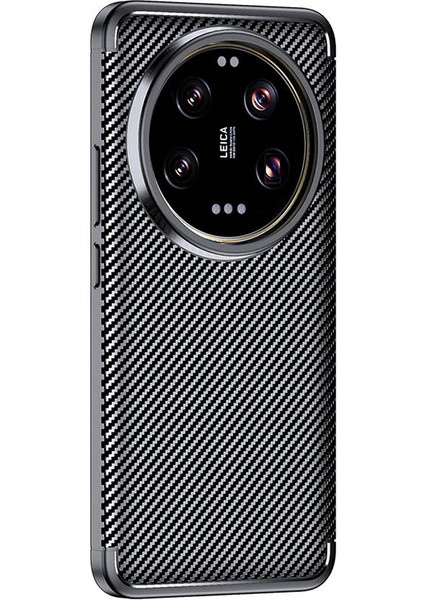 Xiaomi Mi 14 Ultra Kılıf Negro Karbon Desen Silikon + Ekran Koruyucu