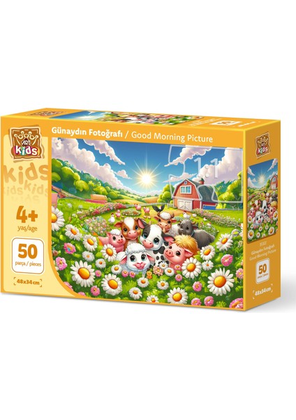 Art Çocuk Günaydın Fotoğrafı 50 Parça Puzzle