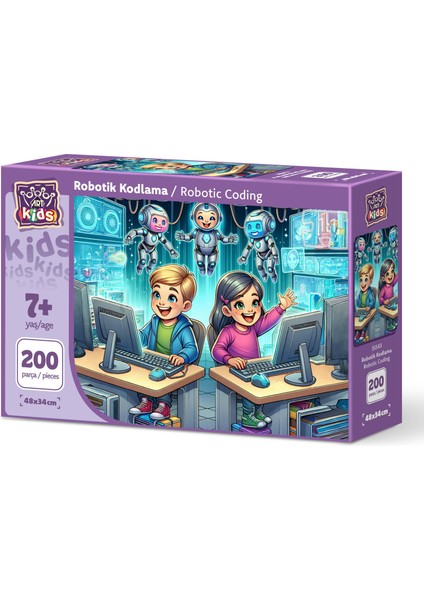 Art Çocuk Robotik Kodlama 200 Parça Puzzle