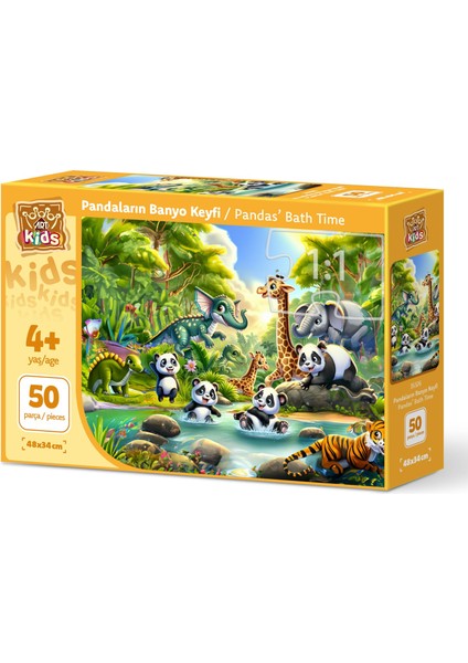 Art Çocuk Pandaların Banyo Keyfi 50 Parça Puzzle