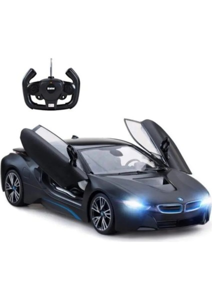 R/c 1/14 Uzaktan Kumandalı Kapıları Açılan USB Şarjlı Bmw I8 Araba - Mat Siyah