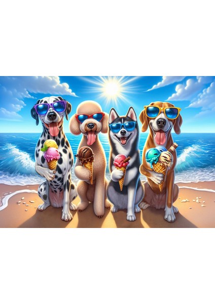 Art Çocuk Tatilci Köpekler 200 Parça Puzzle