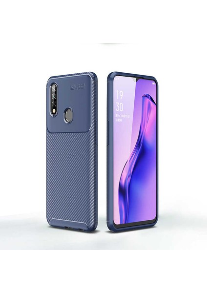Oppo A31 Kılıf Negro Karbon Desen Silikon + Ekran Koruyucu