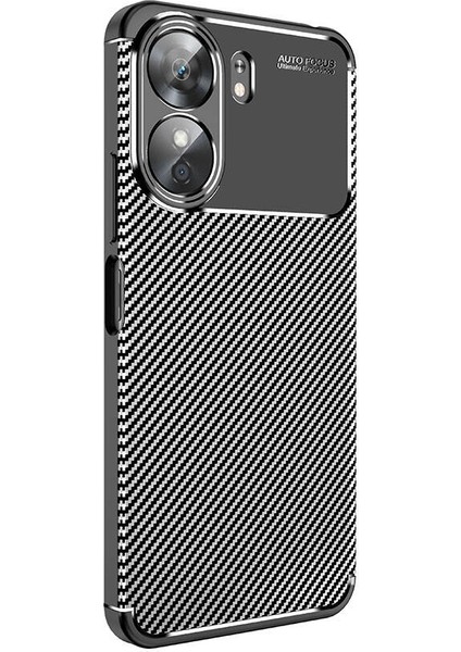 Xiaomi Poco C65 Kılıf Negro Karbon Desen Silikon + Ekran Koruyucu